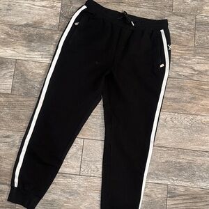 Black Joggers with White Stripes